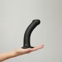 SEMI-REALISTIC DUAL DENSITY BENDABLE DILDO BLACK - M - 6