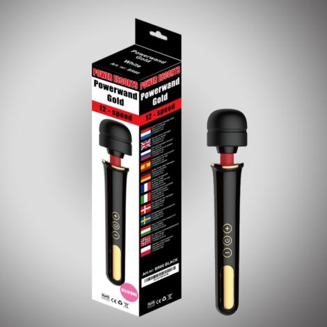 Powerwand gold  black big size wand massager 12 speed rech - 3